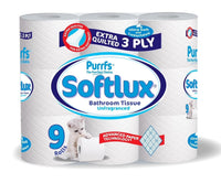 Softlux 3ply Paper 9pk Toilet Tissue Unfragranced x 5 Rolls