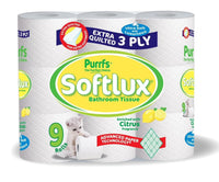 Softlux 3ply Paper 9pk Toilet Tissue Cirtus x 5 Rolls