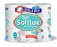 Softlux 3ply Paper 9pk Toilet Tissue Coconut x 5 Rolls