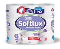 Softlux 3ply Paper 9pk Toilet Tissue Lavender x 5 Rolls