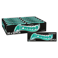 AIRWAVES Black Mint flavour Sugar Free Chewing Gum 30x10 Pieces