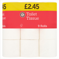 Euro Shopper Toilet 2 Ply Paper Tissue 5x9 Rolls PM 1.25