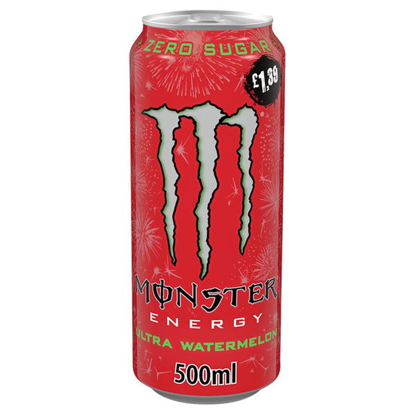 Monster Ultra Watermelon Energy Drink 500ml PM £1.39 (Red Spotted)