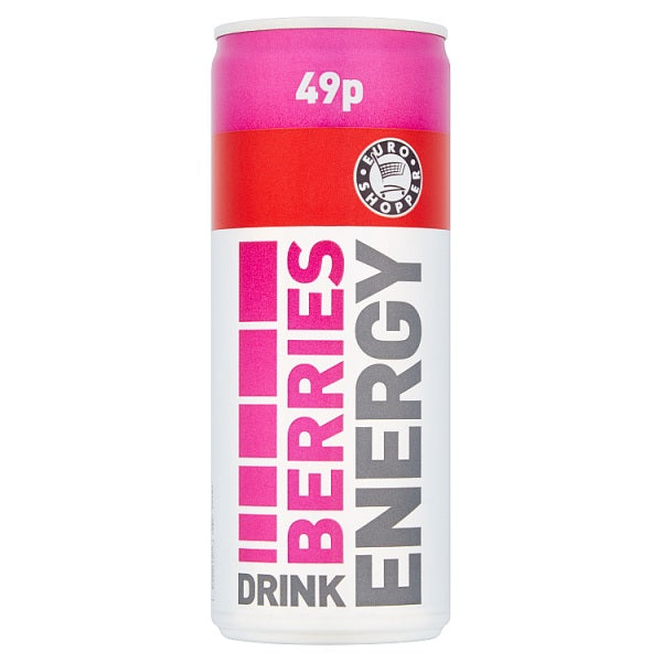 Euro Shopper Berries Energy Drink 24x250ml